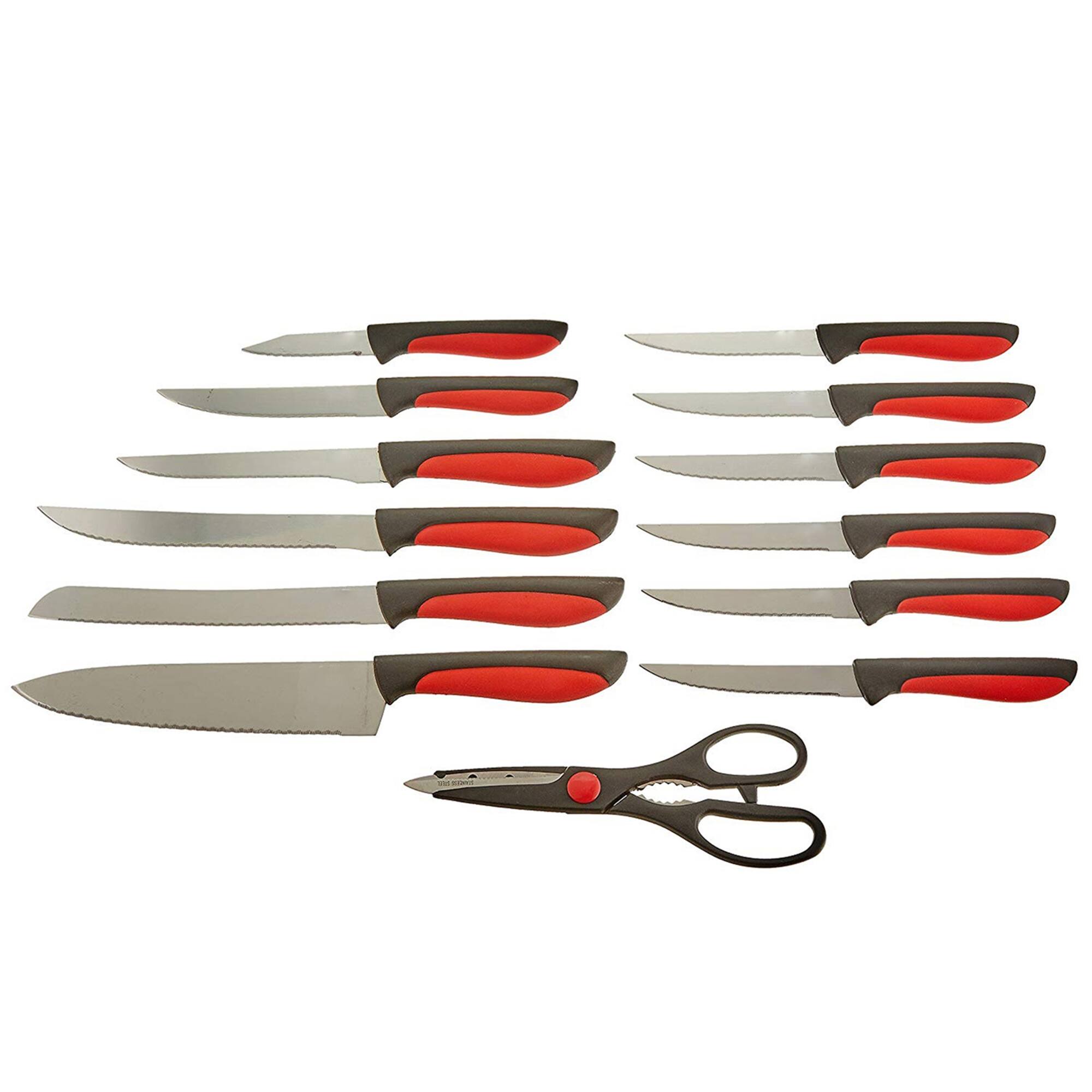 MegaChef Red Cutlery 14 Piece Set